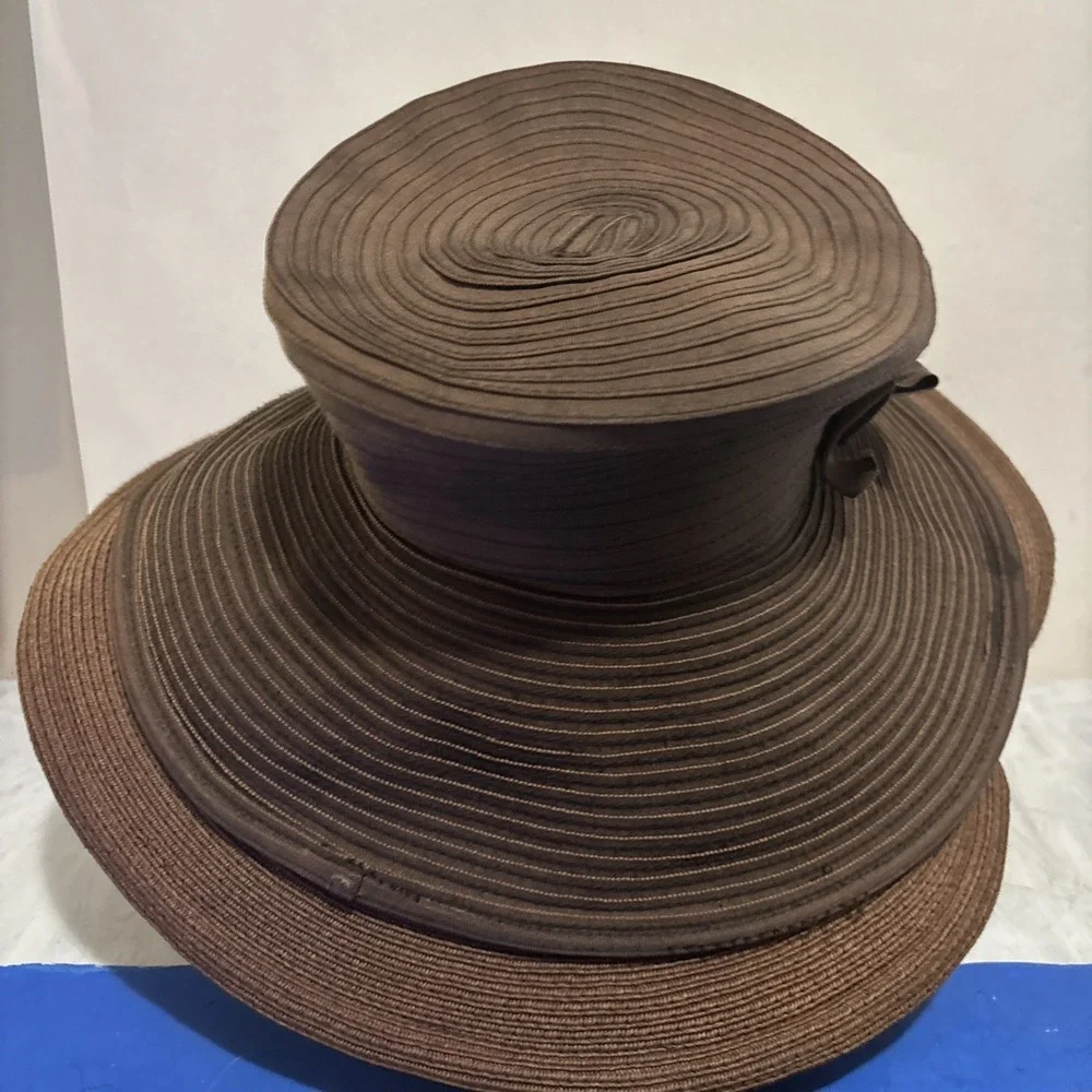 Eric Javits Straw Sun Big Brim Classic Style 53cm 21" - Picture 4 of 6